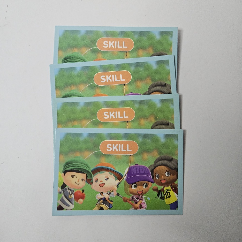 Monopoly - Animal Crossing Edition - Replacement Parts / SKILL‎ Cards - All 4